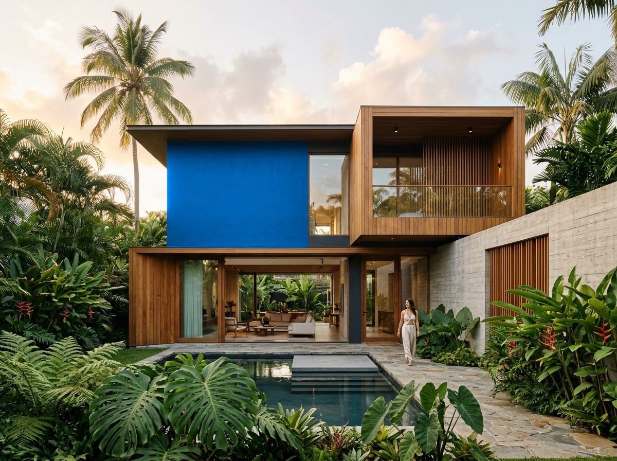 Espacio arquitectónico con muro en tono Verde Lima Selva