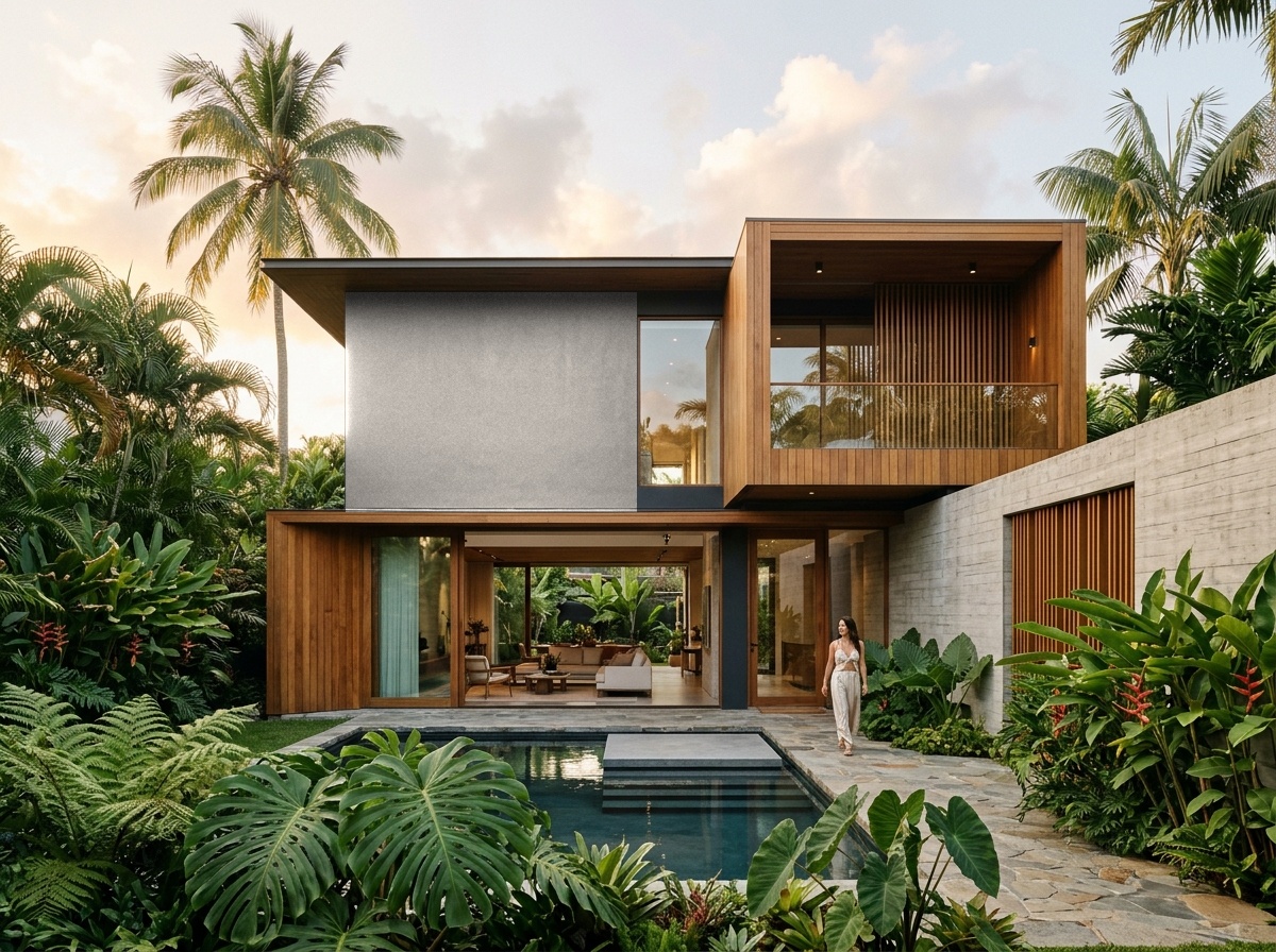 Espacio arquitectónico con muro en tono Verde Lima Selva